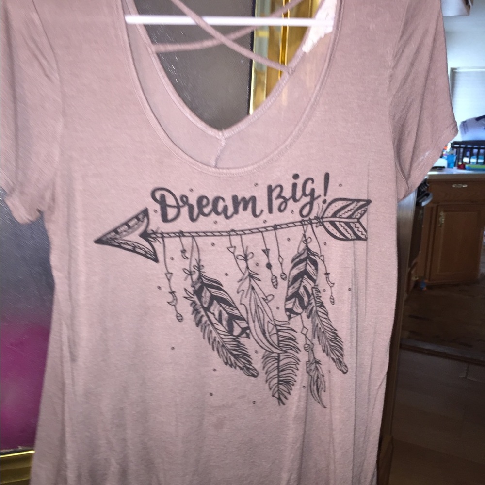 “Dream Big” beige shirt